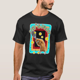 Cool Tennis Cat Wearing Sunglasses Tennis Racket B T-Shirt