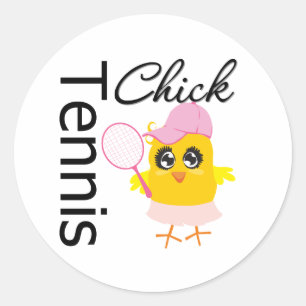 Cool Tennis Chick Classic Round Sticker