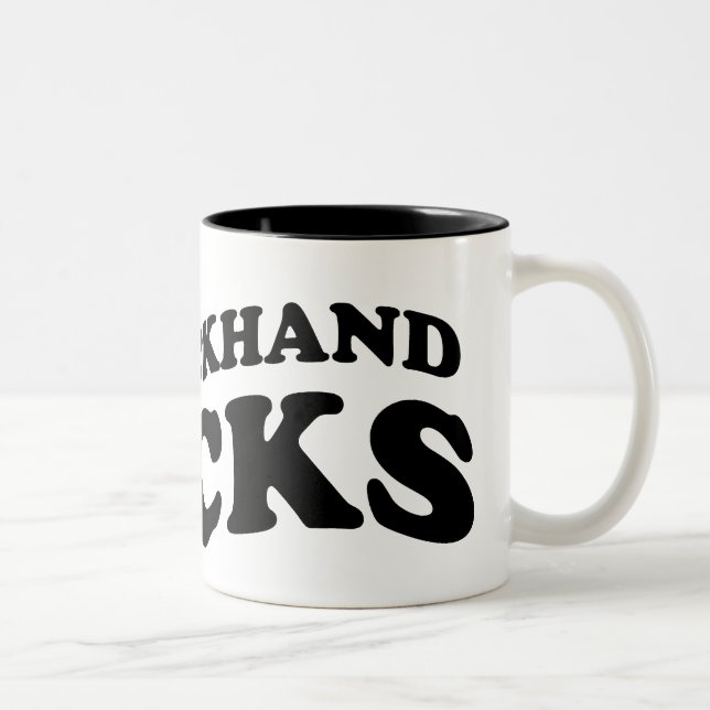 Cool Tennis Mug: My backhand rocks Two-Tone Coffee Mug (Right)