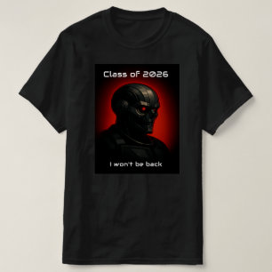 Cool Terminator Skull Graduation Fade to Black T-Shirt