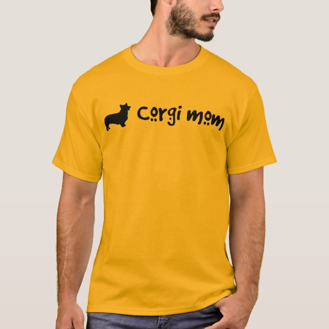 Cool Text Corgi Mum T-Shirt (Front)