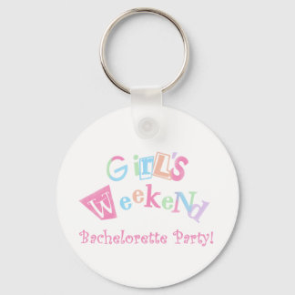 Cool Text Girls Weekend Bachelorette Party Key Ring