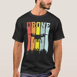 Cool Text Strips Vintage Retro  Drone T-Shirt