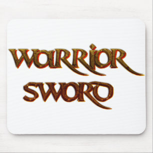 Cool Text - Warrior  Sword Mouse Mat