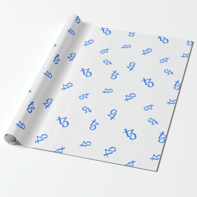 Cool Tezos Cryptocurrency Coin Sign Pattern Wrapping Paper (Unrolled)