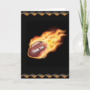Cool Thank You Flaming Football Card