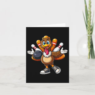 Cool Thanksgiving Bowling Gobble Player Turkey Bow Card