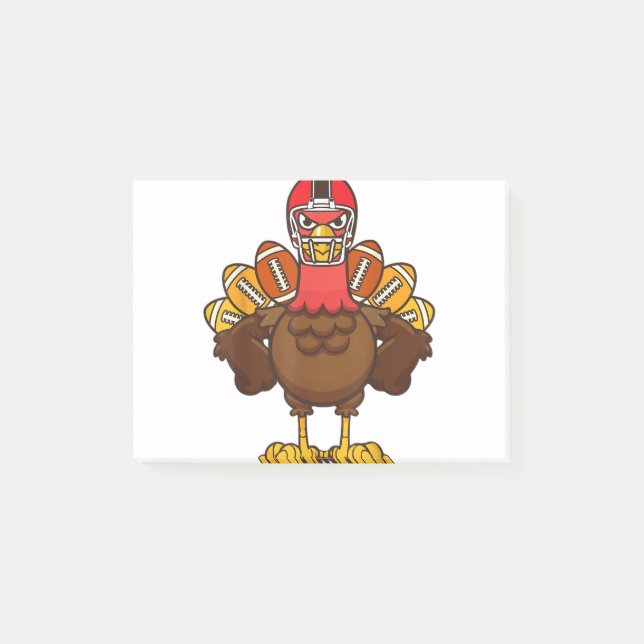 Cool Thanksgiving Football Gobble Player Turkey Gi Post-it Notes (Front)