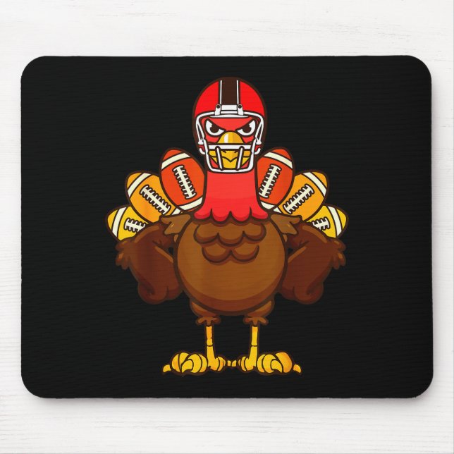 Cool Thanksgiving Football Shirt _ Gobble Player T Mouse Mat (Front)