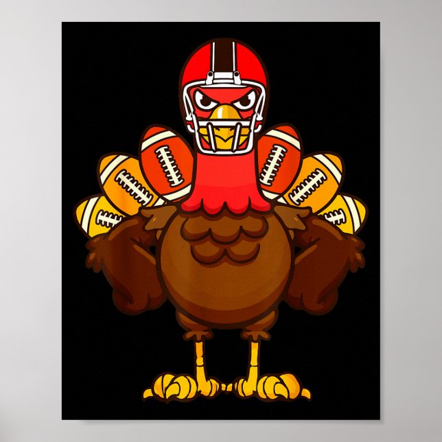 Cool Thanksgiving Football Shirt _ Gobble Player T Poster (Front)