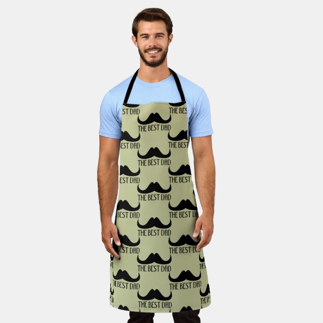 Cool The best Dad Black Moustache Father's Day Apron (Worn)