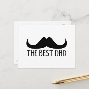 Cool The best Dad Black Moustache Father's Day Postcard
