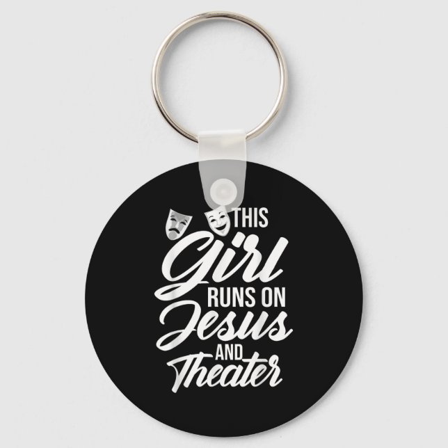 Cool Theatre Art For Women Girls Musical Broadway  Key Ring (Front)