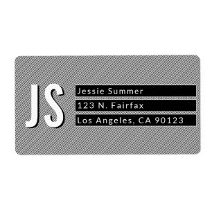 Cool Thin Black & White Stripes Return Address