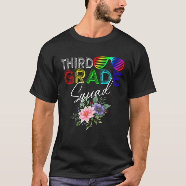 Cool Third Grade Squad Team Back To School Graduat T-Shirt (Front)