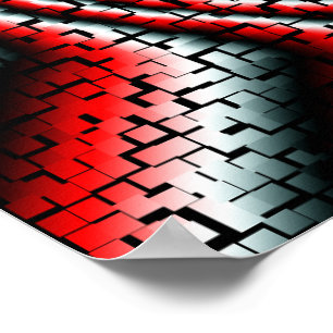 Cool three dimensional cubes awesome swirl poster