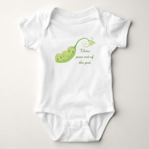 cool three peas out pod add text baby bodysuit