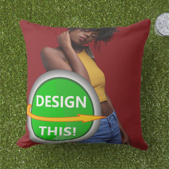 COOL! Throw Pillow Big 20"x20" Outdoor - Customise (Grass)