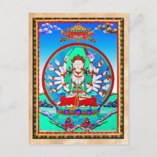 Cool tibetan thangka tattoo Cundhi Bodhisattva Postcard