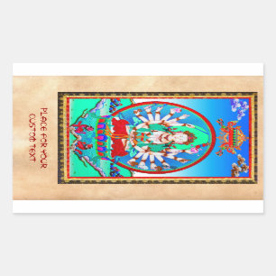 Cool tibetan thangka tattoo Cundhi Bodhisattva Rectangular Sticker