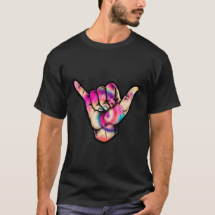 Cool Tie Dye Shaka Sign Tee For Men Women Boys And