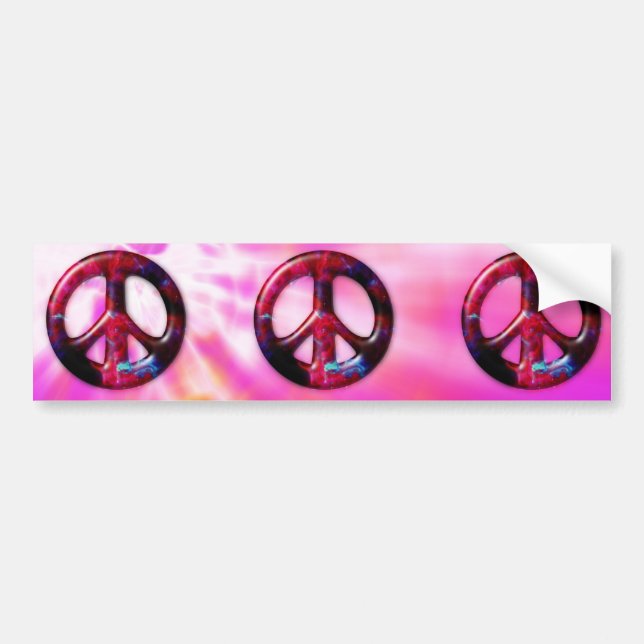 Cool Tie Dye Space Nebula Peace Sign Bumper Sticker (Front)