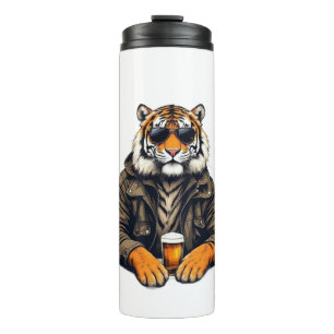Cool Tiger Beer Glass - Unique Animal Design Drink Thermal Tumbler