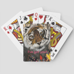 Cool Tiger, Editable Text Playing Cards