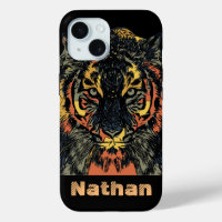 Cool Tiger Face Art Add Your Own Text