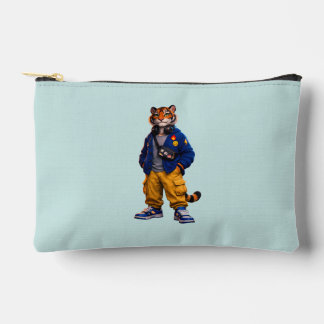 Cool Tiger in Streetwear Art - Urban Style Tiger Accessory Pouch