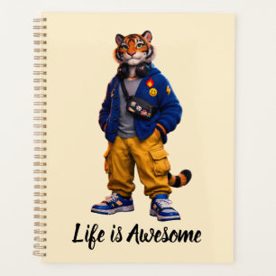 Cool Tiger in Streetwear Art - Urban Style Tiger Planner