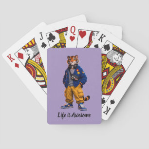Cool Tiger in Streetwear Art - Urban Style Tiger Playing Cards