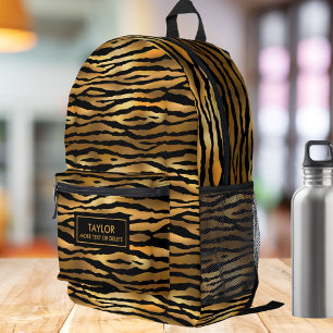 Cool Tiger Jungle Animal, Personalised Name Text Printed Backpack