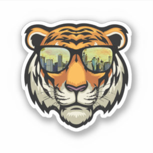 Cool Tiger Sunglasses Face Bengal Growling Mouth C