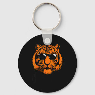 Cool Tiger Sunglasses Graphic Wild Animal Design Key Ring