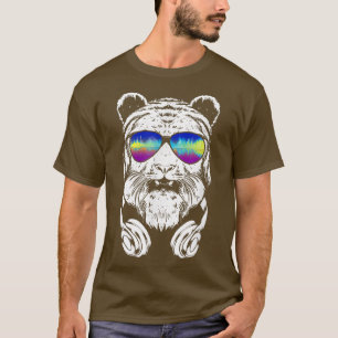 Cool Tiger With Music Sunglasses And Cap 321 T-Shirt