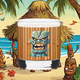 Cool Tiki head party Whiskey Glass
