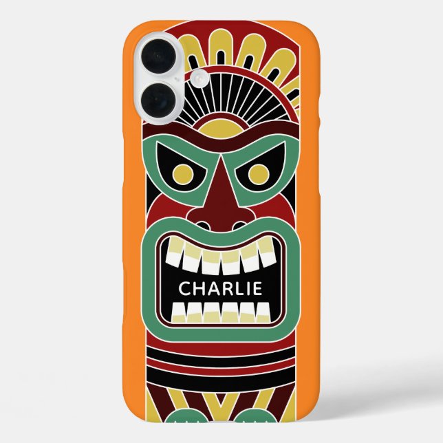 Cool Tiki Totem custom name & colour phone cases (Back)
