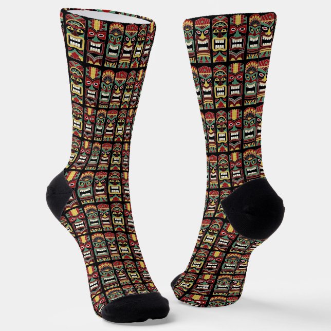 Cool Tiki Totem Socks (Angled)