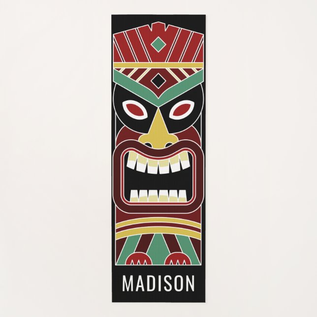 Cool Tiki Totems custom name yoga mat (Front)