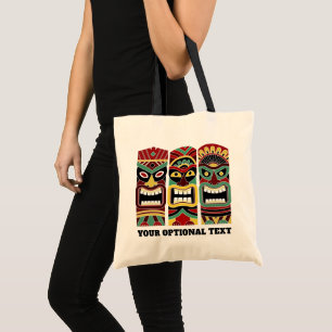 Cool Tiki Totems custom text tote bags