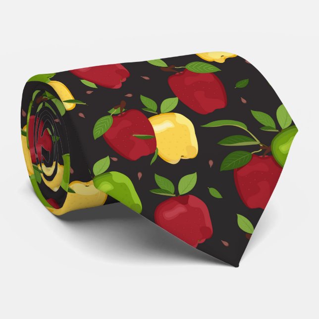 cool tiled apple pattern fruit tie (Rolled)