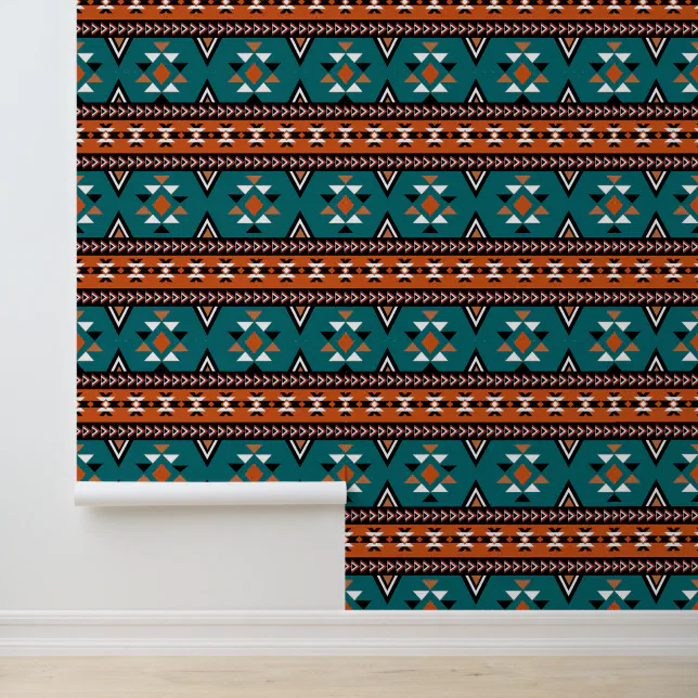 Cool tiled Aztec pattern Wallpaper | Zazzle