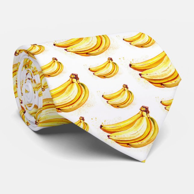 cool tiled banana fruit pattern tie (Rolled)