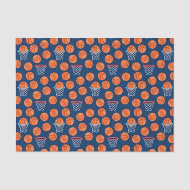 cool tiled basketball sports pattern party  tissue paper (Front)