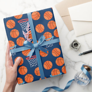 cool tiled basketball sports pattern party wrapping paper