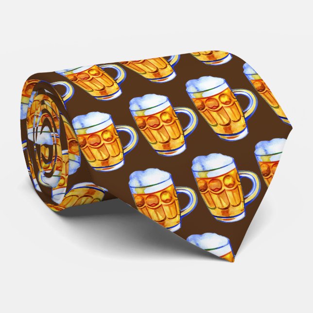 Cool tiled beer pattern  tie (Rolled)