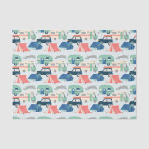 cool tiled camping pattern party  tissue paper