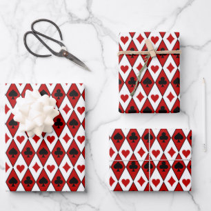 Cool tiled card suit pattern Casino party Wrapping Paper Sheet