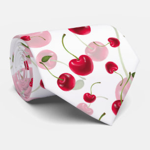 cool tiled cherry fruit pattern tie